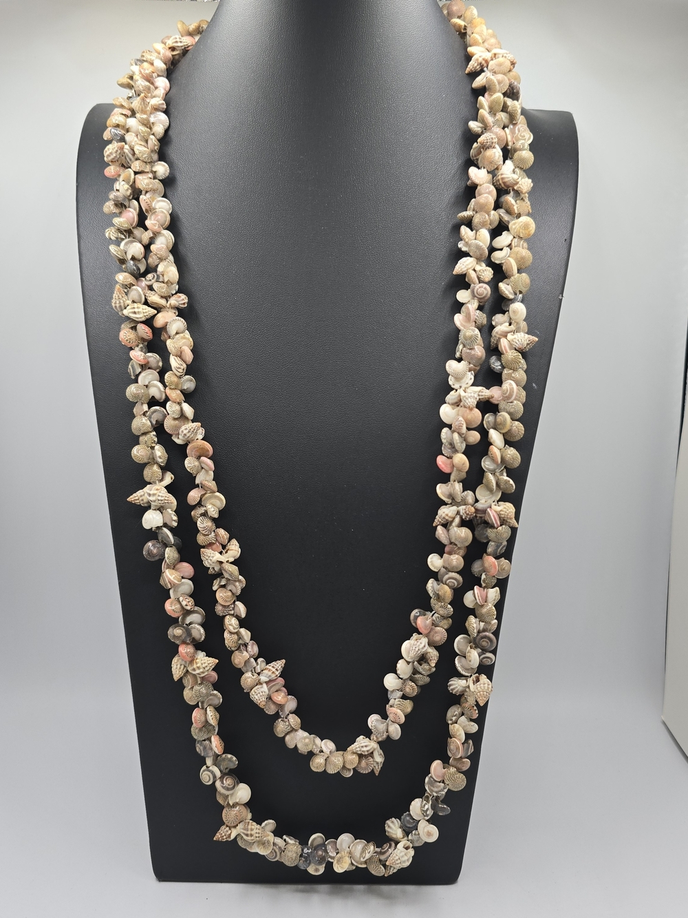2 Vintage Natural Seashell Necklaces Tiny Shell Cluster Boho Beach Jewelry